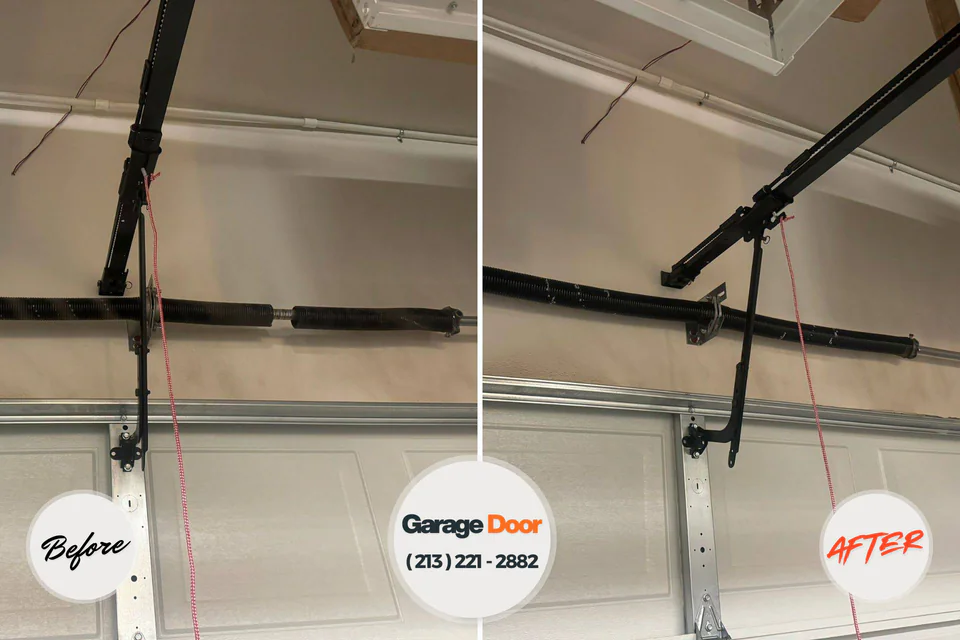 Before and after: garage door repair Berry College, GA